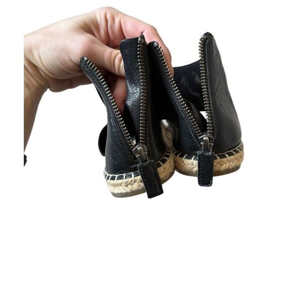 Eileen Fisher Coy Black Leather Espadrille Flats Size 9 - Picture 9 of 11